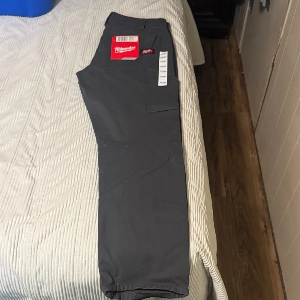 Gray Mens Flex Work Pants. Heavy Duty - Picture 1 of 5